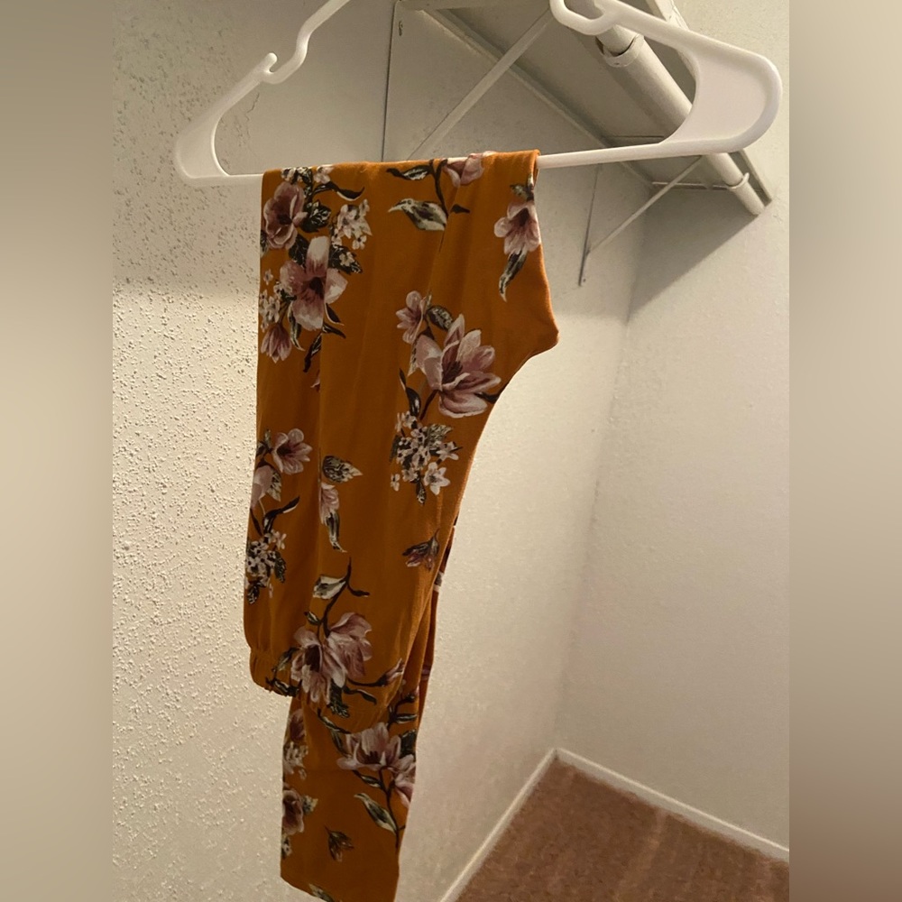 Yellow flowery leggings. Very stretchy and comfy